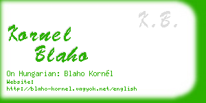 kornel blaho business card